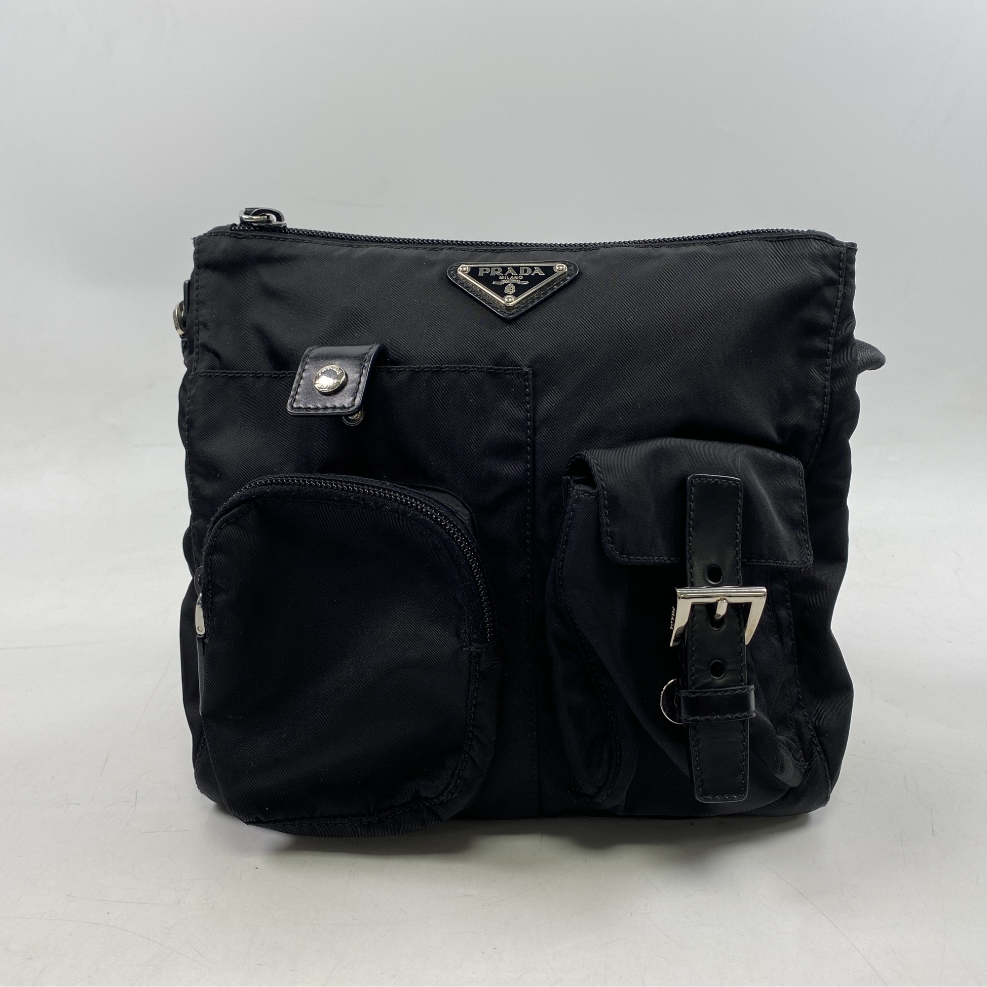 プラダ テスート ウエストバッグ 黒 ナイロン Bランク