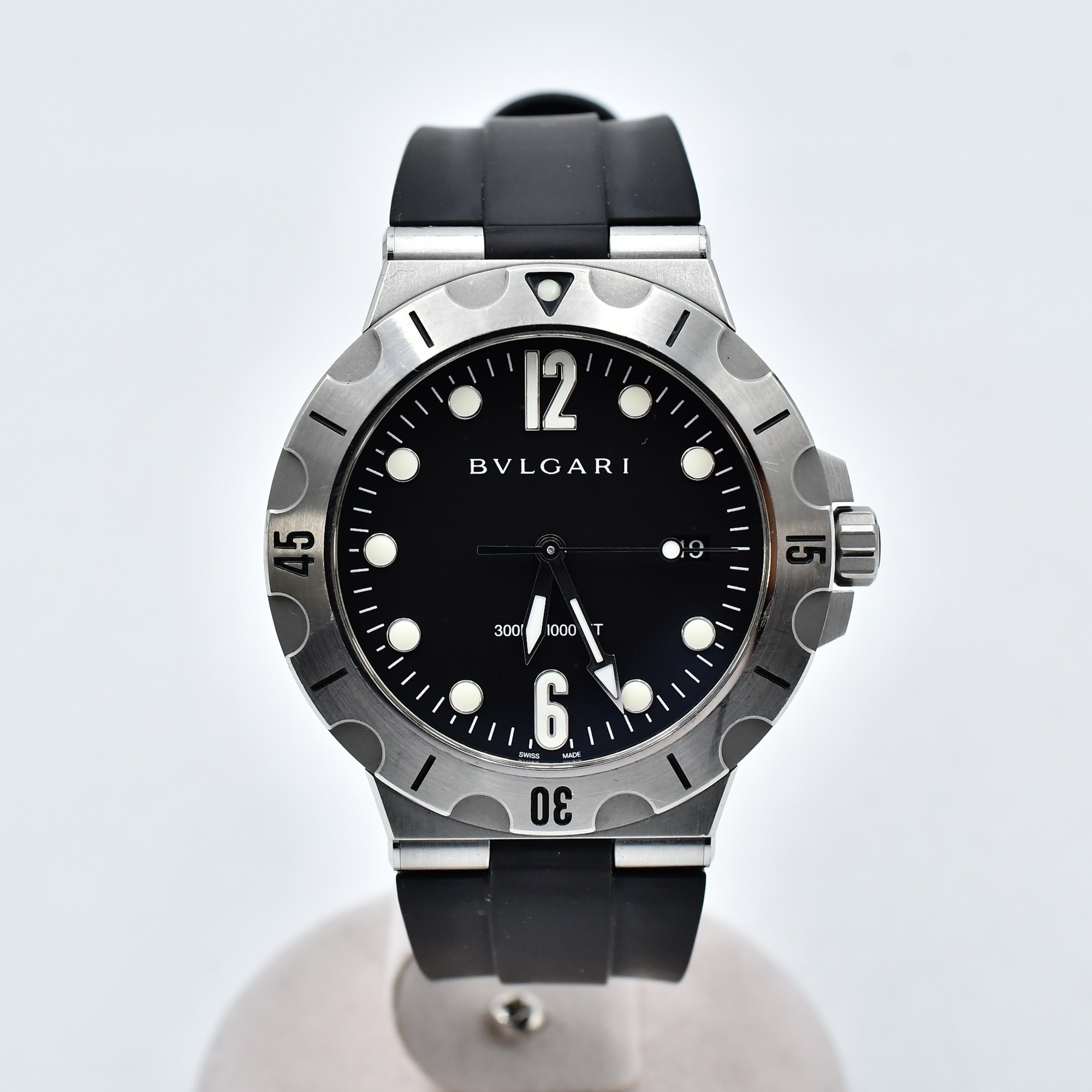 ブルガリ ディアゴノ プロフェッショナル 黒文字盤 SS×ラバー/AT Bランク