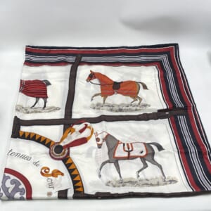 エルメス カレ140 鞄職人の花束 カシミア×シルク 白×茶 買取実績【買取日：2026年1月6日】