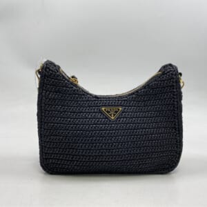 プラダ Re-Edition 2005 ショルダーバッグ ラフィア 黒 1BH204 買取