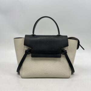 セリーヌ ベルトバッグ マイクロ ハンドバッグ 2WAYショルダーバッグ ハンドバッグ トートバッグ ホワイト×ブラック レザー ゴールド金具 180153 買取実績【買取日：2026年1月23日】
