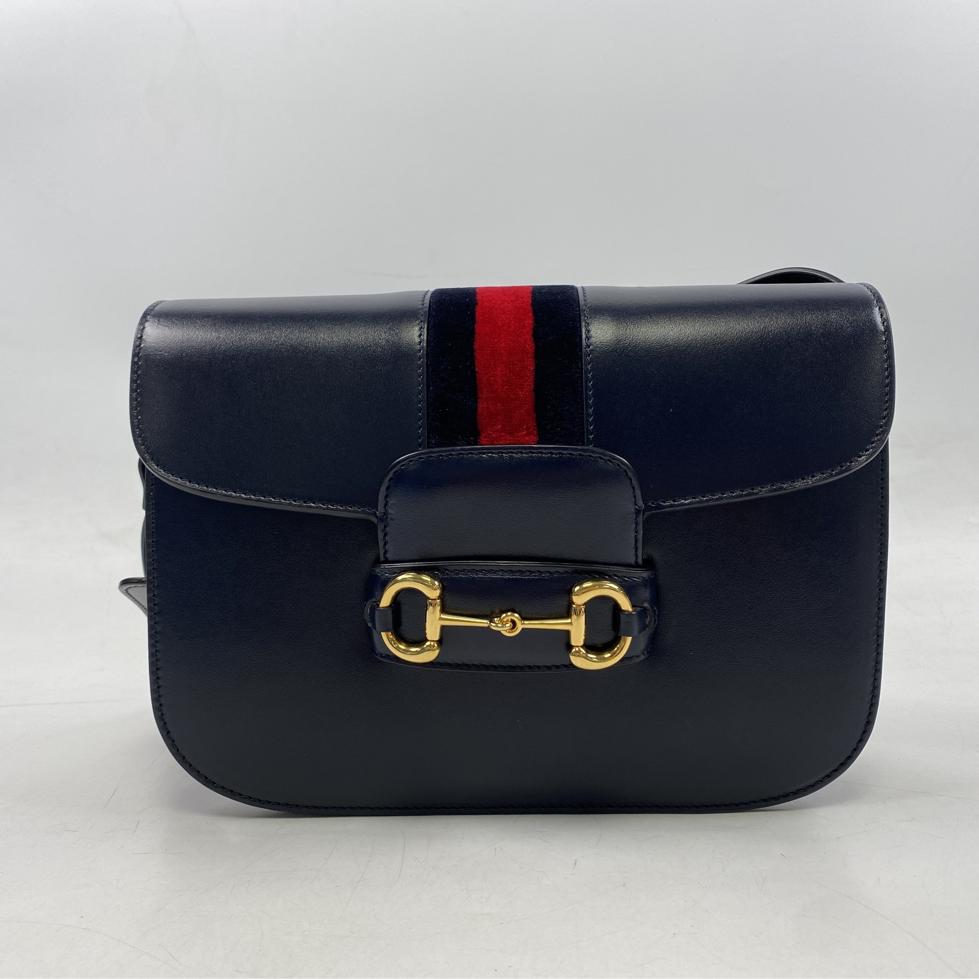 グッチ シェリーライン ホースビット 1955 ショルダーバッグ ネイビー