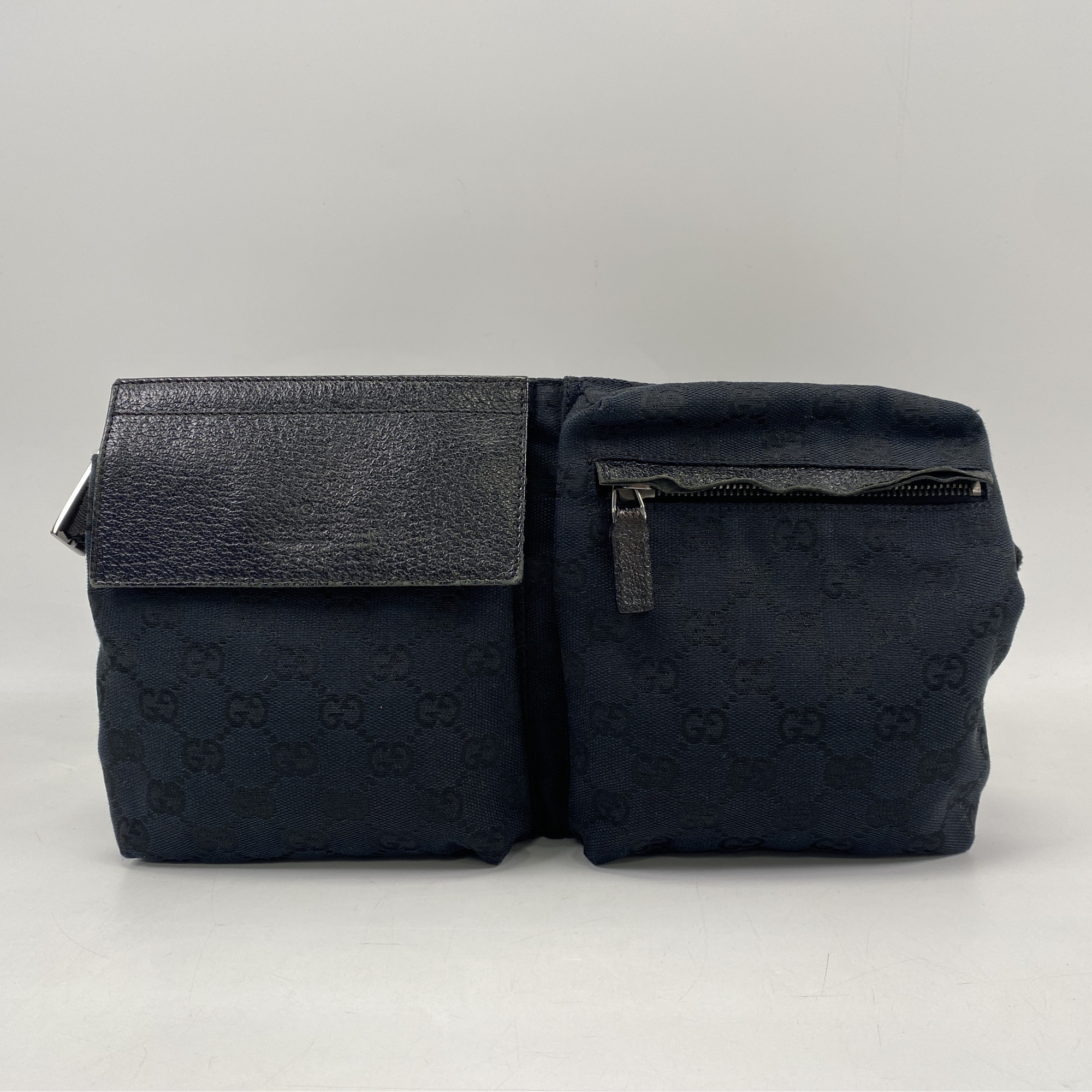 グッチ GGキャンバス ウエストバッグ ブラック キャンバス Bランク