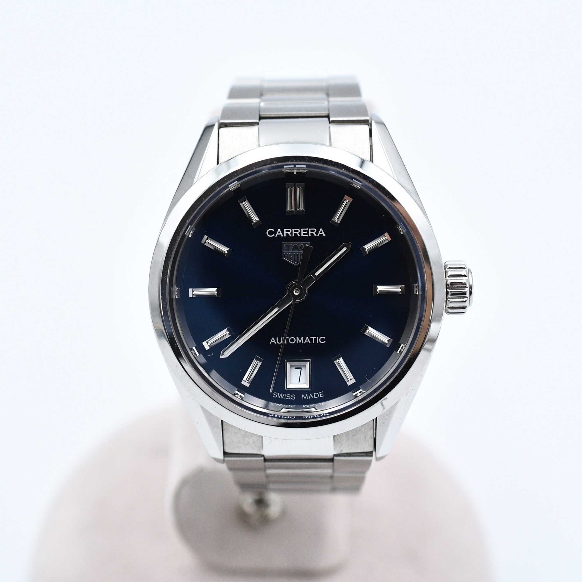 タグホイヤー カレラ キャリバー9 デイト 青文字盤 SS/AT Bランク