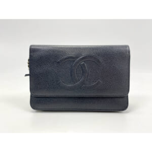 シャネル ココマーク チェーンウォレット 黒 キャビアスキン SV金具 シール無し 買取実績【買取日：2025年10月8日】