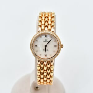 オメガ デビル プレステージ デュードロップ シェル文字盤 8Pダイヤインデックス RG/QZ ダイヤベゼル 424.55.27.60.55.004 買取実績【買取日：2026年1月23日】