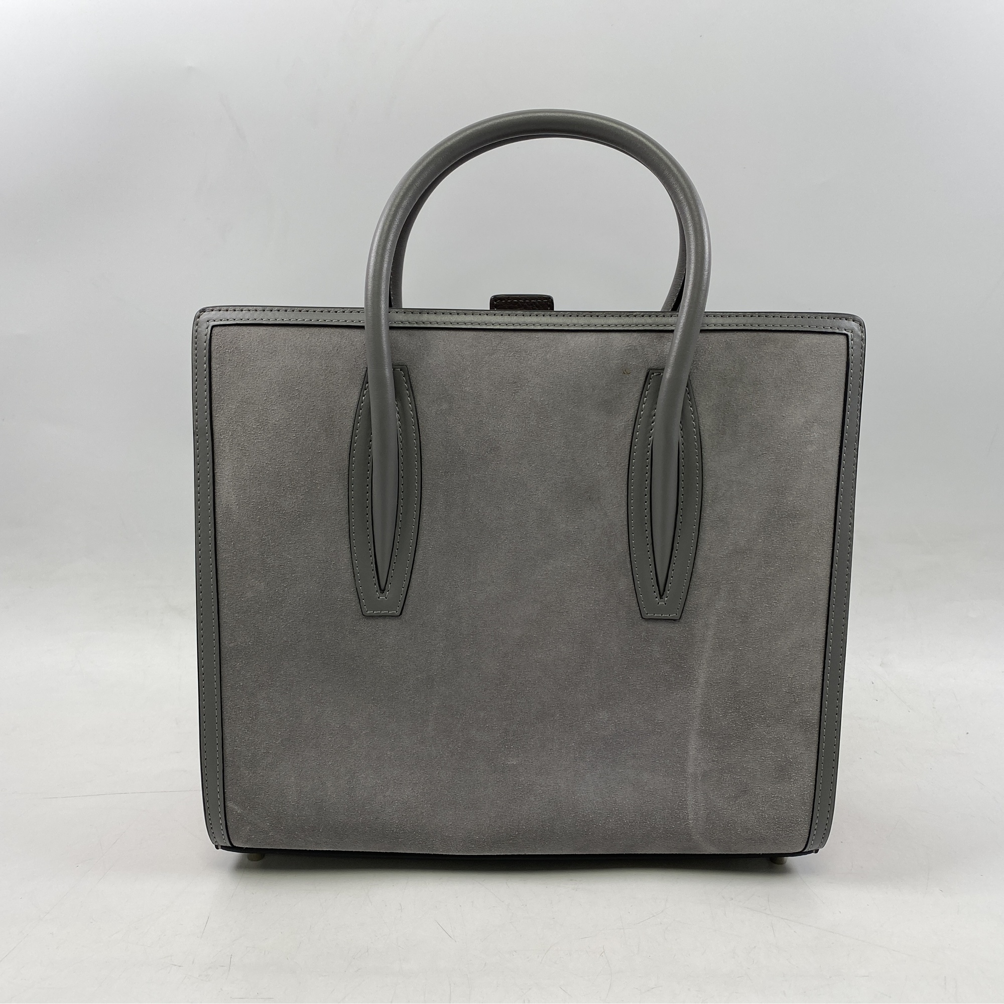 クリスチャンルブタン パロマ ミディアム グレー×レッド レザー