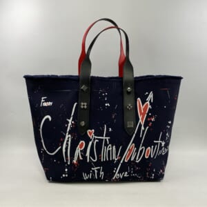 クリスチャンルブタン フランジバス ラージ ネイビー キャンバス×レザー トートバッグ ペイント 買取実績【買取日：2026年1月7日】
