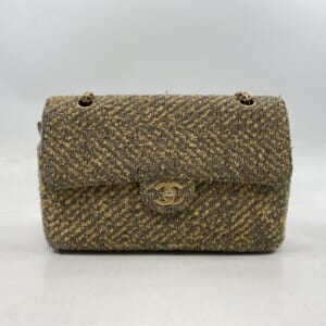 シャネル マトラッセ25 Sフラップ Wチェーンショルダーバッグ ゴールド×グレー ツイード GD金具 買取実績【買取日：2026年1月27日】