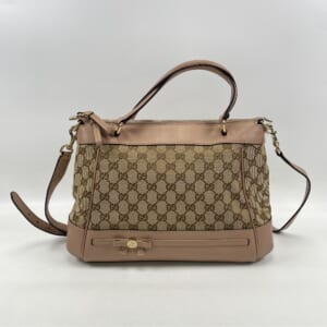 グッチ GGキャンバス メイフェア ピンク×ブラウン ジャガード×レザー ハンドバッグ 2WAY 269894 買取実績【買取日：2026年1月16日】