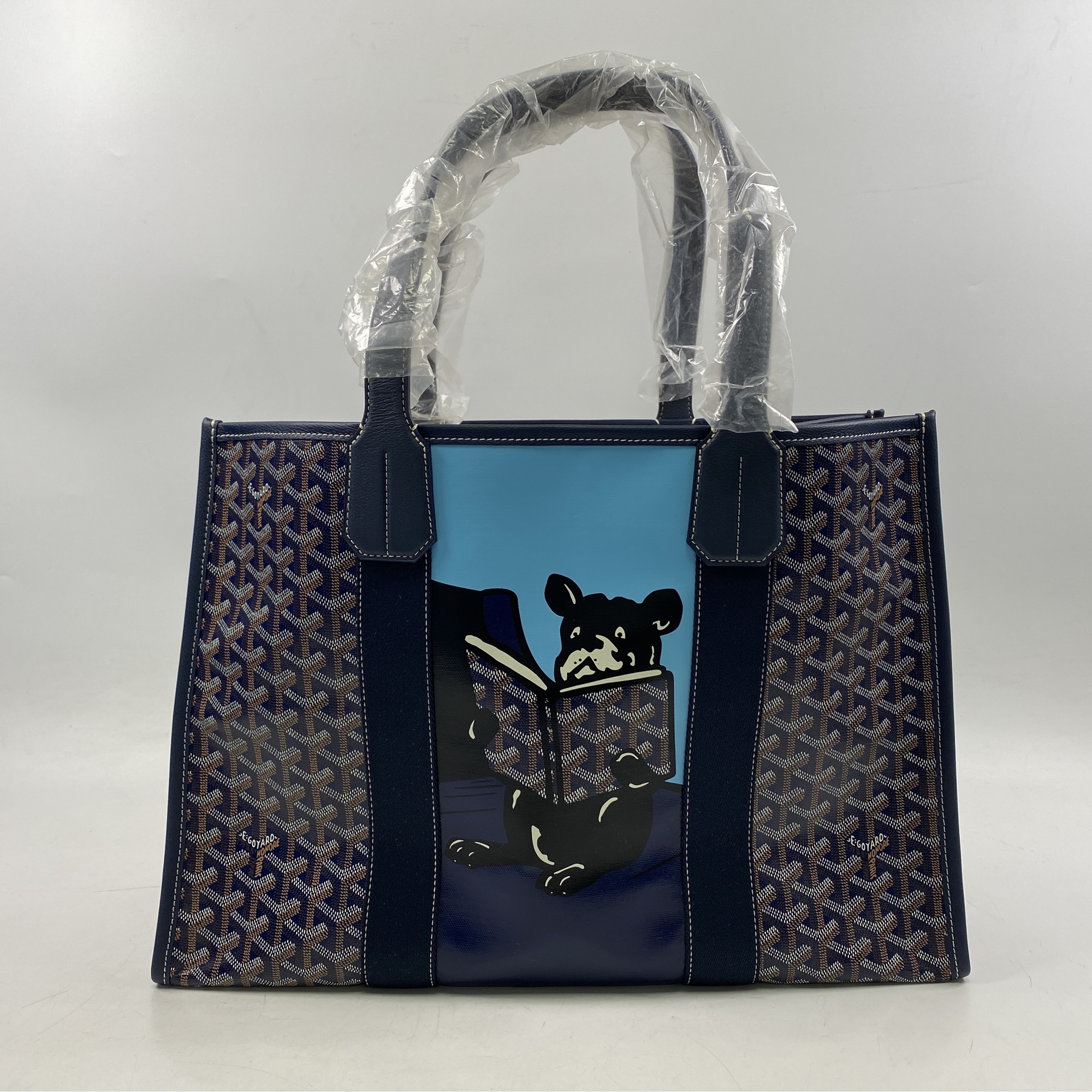 ゴヤール ヴィレット MM ベルシャス トートバッグ レザー PVC ネイビー Sランク