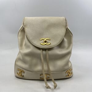 シャネル リュック トリプルココ 白 キャビアスキン GD金具 バックパック 買取実績【買取日：2026年1月26日】