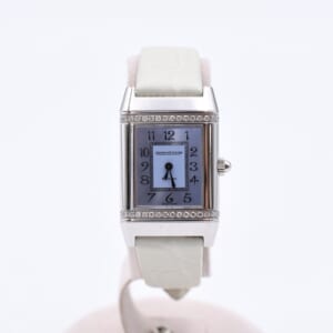ジャガー・ルクルト レベルソ フローラル 青×シルバー文字盤 ベゼルダイヤ SS×革/QZ Q2658480/265.8.08 買取実績【買取日：2026年1月7日】