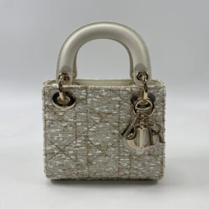 ディオール レディディオール ミニ 白×ゴールド ツイード GD金具 買取実績【買取日：2026年1月20日】