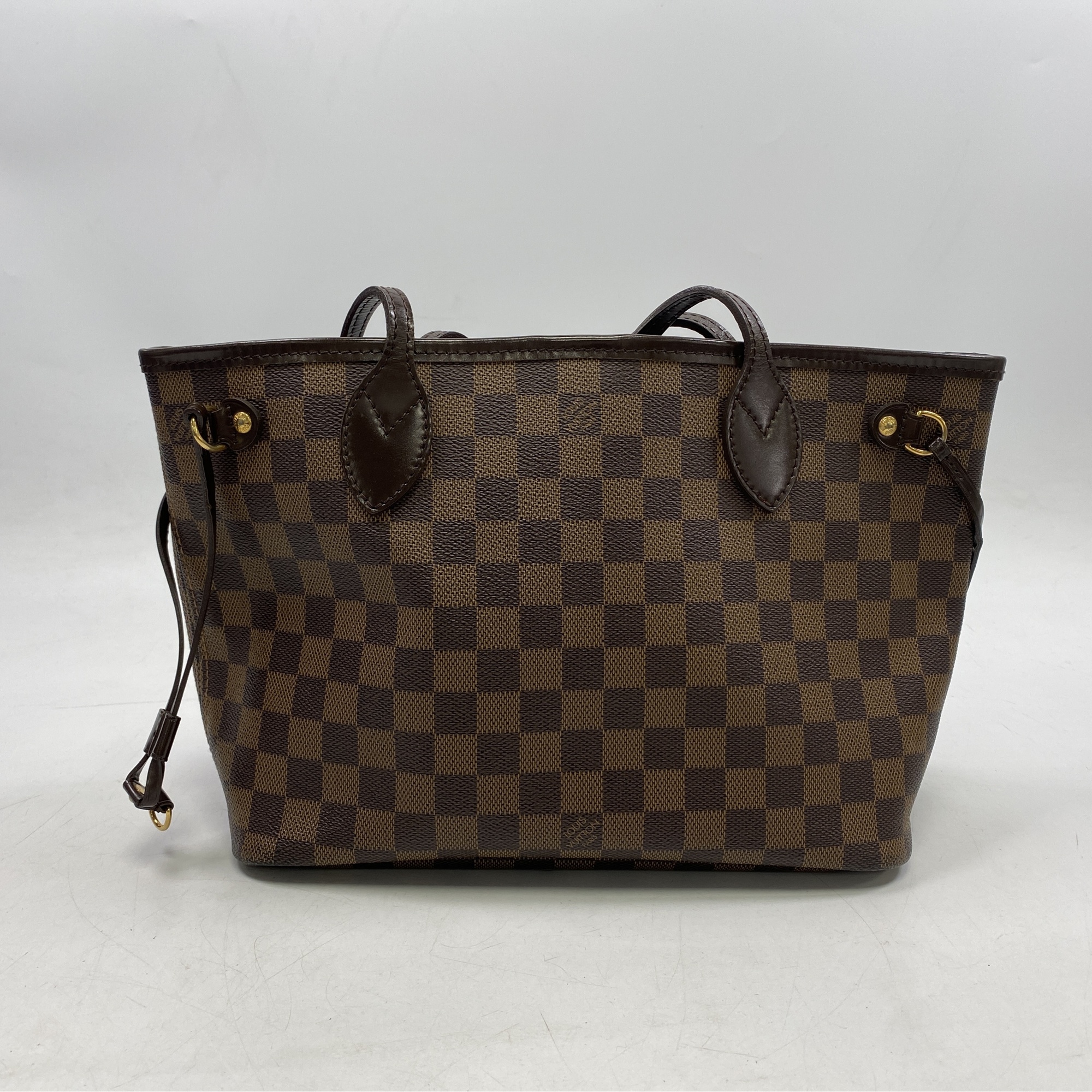 ルイ・ヴィトン ダミエ ネヴァーフルPM トートバッグ 黒 レザー Bランク