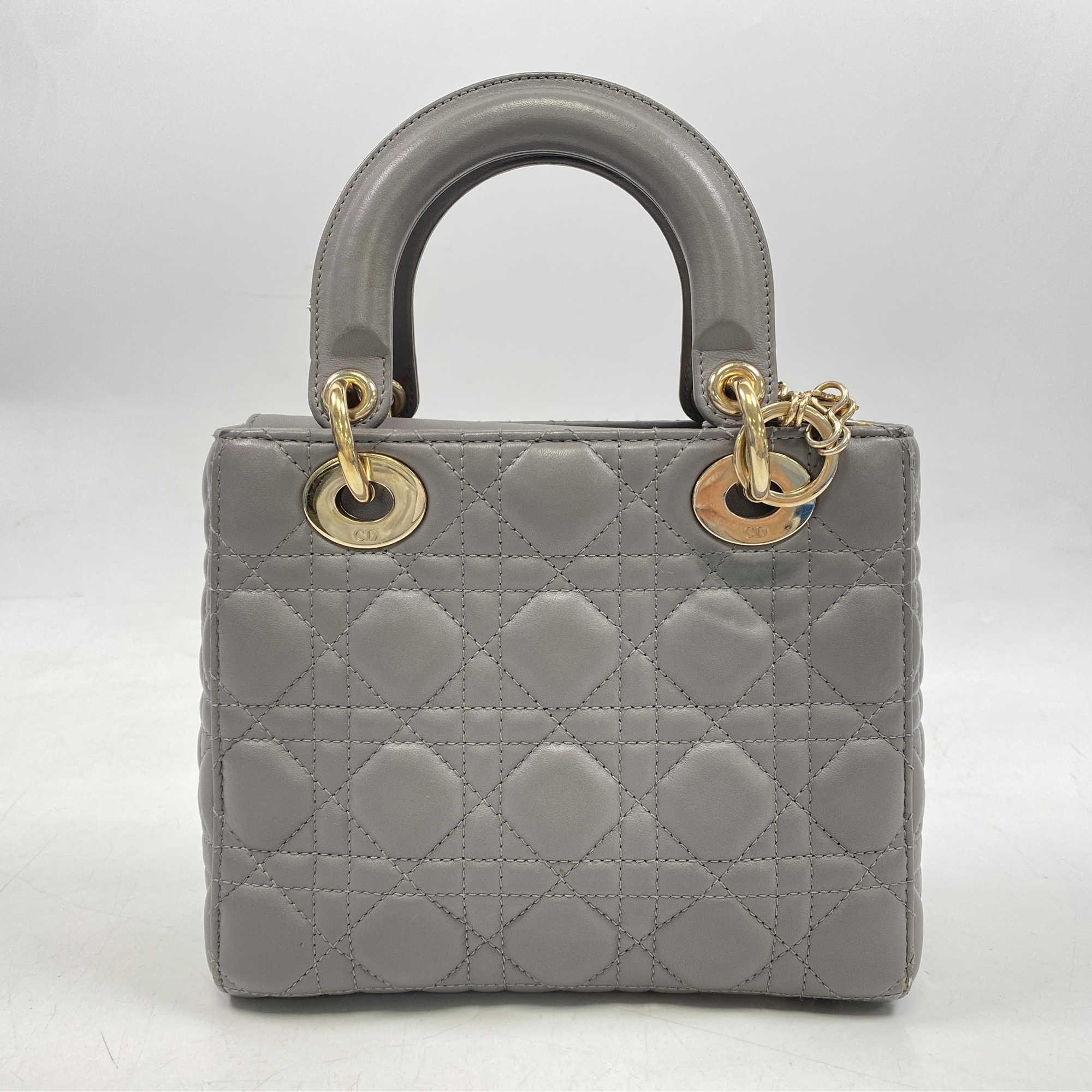 ディオール マイレディディオール スモール グレー レザー GD金具 Aランク