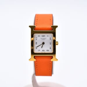 エルメス Hウォッチ 白文字盤 SS×革/QZ GD金具 オレンジ D刻 HH1.210 買取実績【買取日：2026年1月7日】