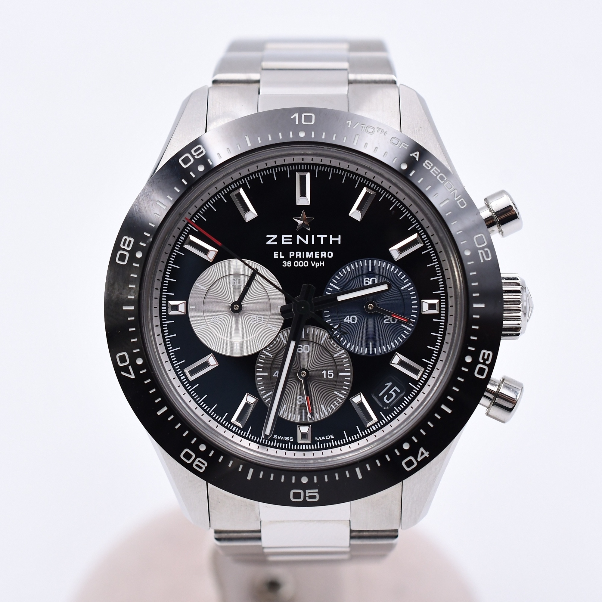 ゼニス クロノマスタースポーツ 黒文字盤 SS/AT ABランク