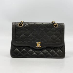 シャネル マトラッセ Wフラップ Wチェーンショルダーバッグ 黒 ラムスキン GD×SV金具 買取実績【買取日：2026年1月23日】