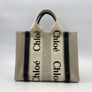 クロエ ウッディ スモール トートバッグ 黒×ベージュ 革×キャンバス 買取実績【買取日：2026年1月7日】