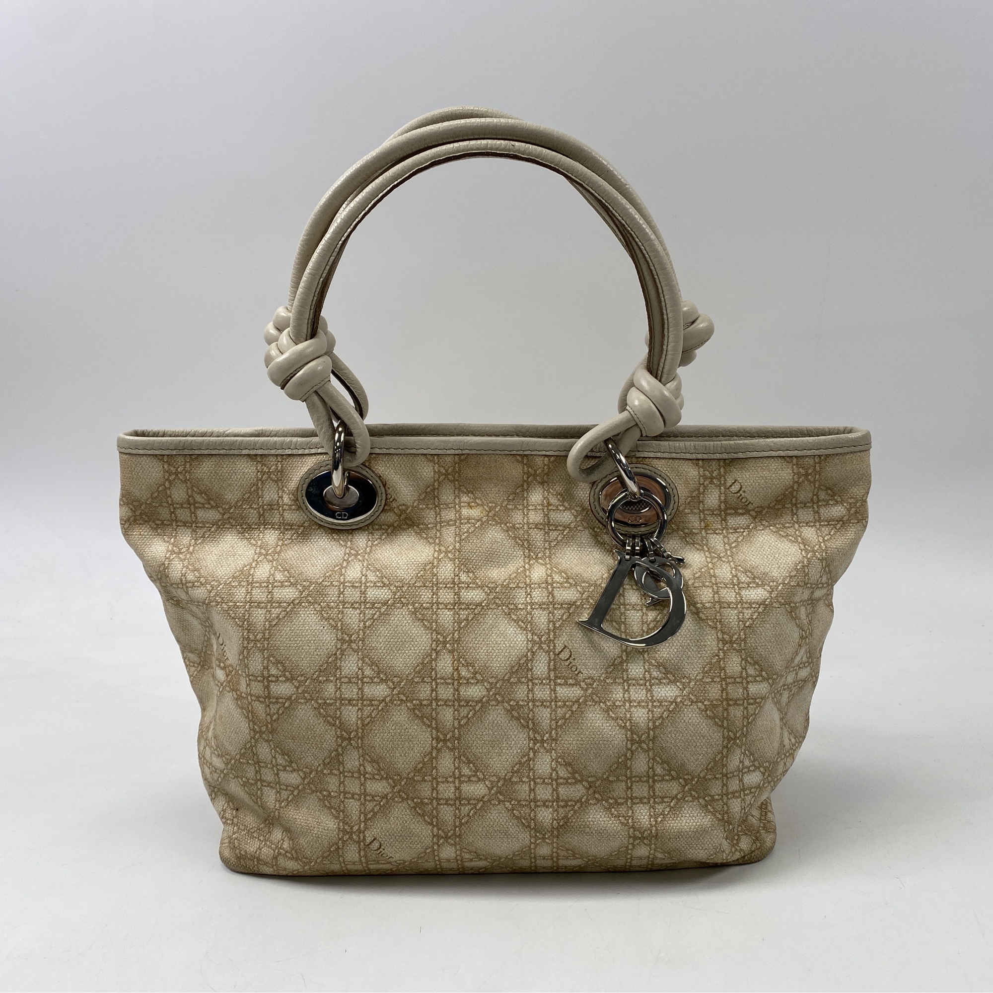 ディオール カナージュ パナレア ハンドバッグ ベージュ PVC×キャンバス ABランク