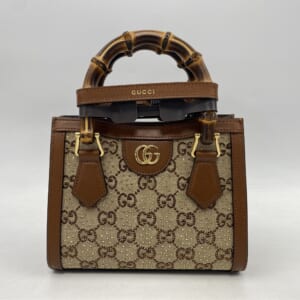 グッチ ダイアナ クリスタル スモール トートバッグ ベージュ クリスタル×キャンバス×バンブー 707449 買取実績【買取日：2026年1月18日】