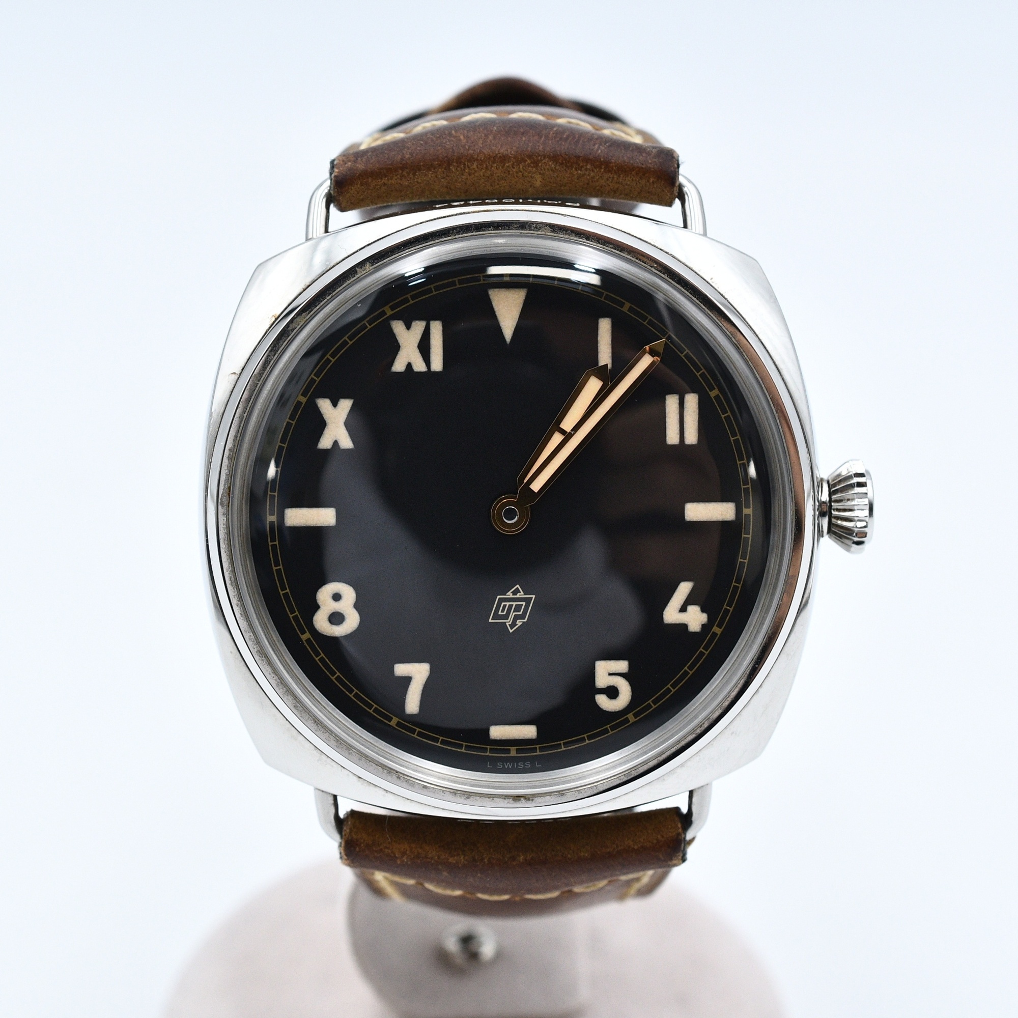 パネライ ラジオミール カリフォルニア 黒文字盤 SS×革/手巻き Bランク