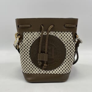 フェンディ FF モントレゾール バケット2WAYバッグ ハンドバッグ ショルダーバッグ ミニバッグ ブラウン×ホワイト レザー ゴールド金具 8BS010 8BS010 買取実績【買取日：2026年1月24日】