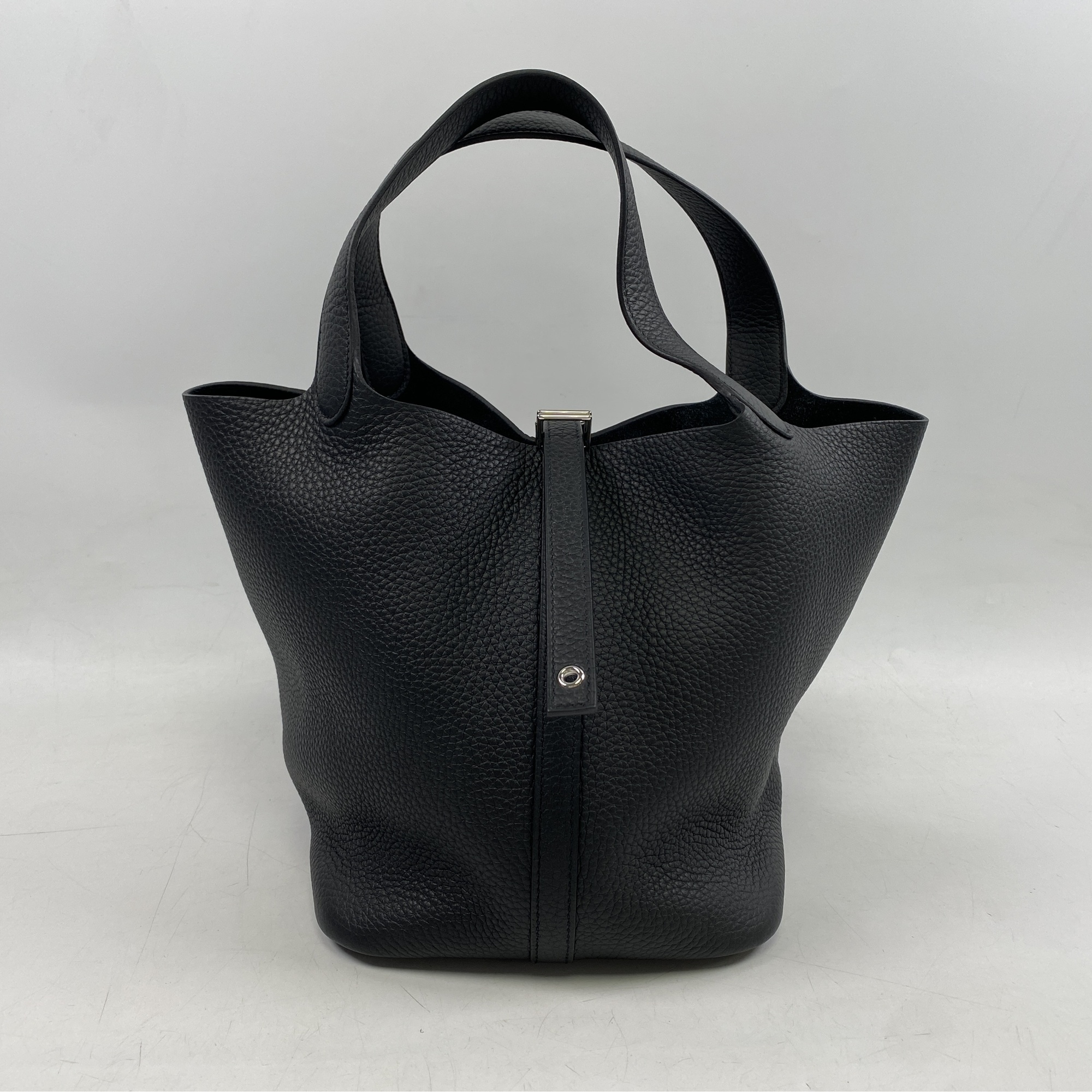 エルメス ピコタンロックMM 黒 トリヨン SV金具 K刻印 Sランク