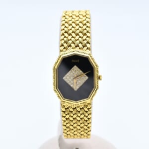 ピアジェ ヴィンテージレディース時計 オニキス×ダイヤ文字盤 YG/手巻き 買取実績【買取日：2026年1月4日】