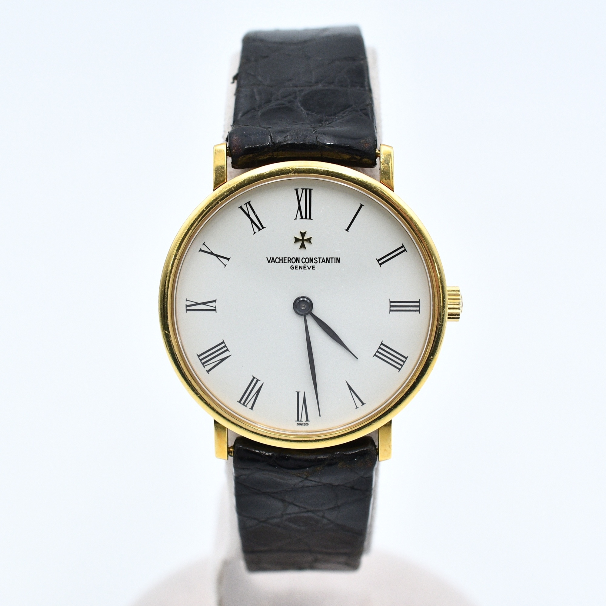 ヴァシュロン・コンスタンタン パトリモニー 白文字盤 YG×革/手巻き Bランク