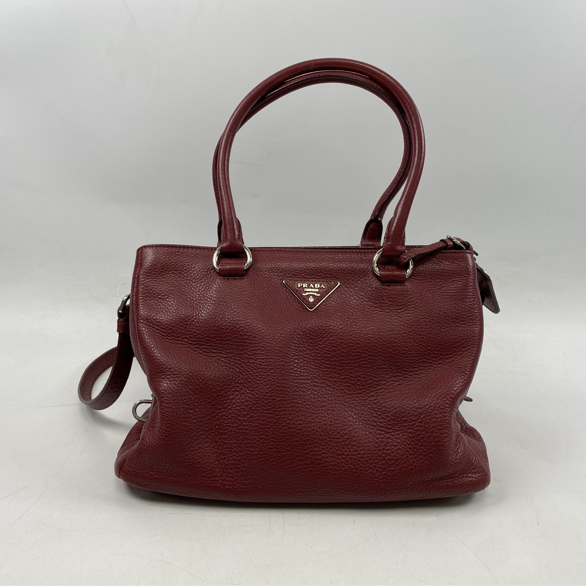 プラダ ヴィッテロダイノ 2way ハンドバッグ 赤 レザー 1BA853 買取