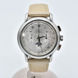 ゼニス クロノマスター ムーンフェイズ シルバー文字盤 SS×革/AT 14/01.0240.410 買取実績【買取日：2026年1月5日】