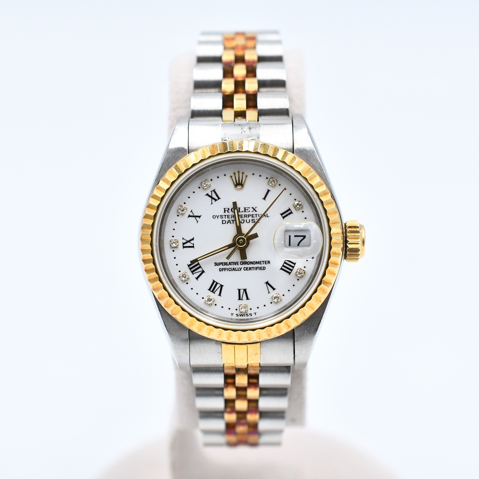 ロレックス デイトジャスト ホワイトローマン文字盤 SS×YG/AT 69173G