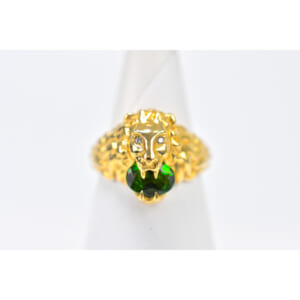 グッチ ライオンヘッドリング 緑石 K18YG #9 買取実績【買取日：2025年8月18日】