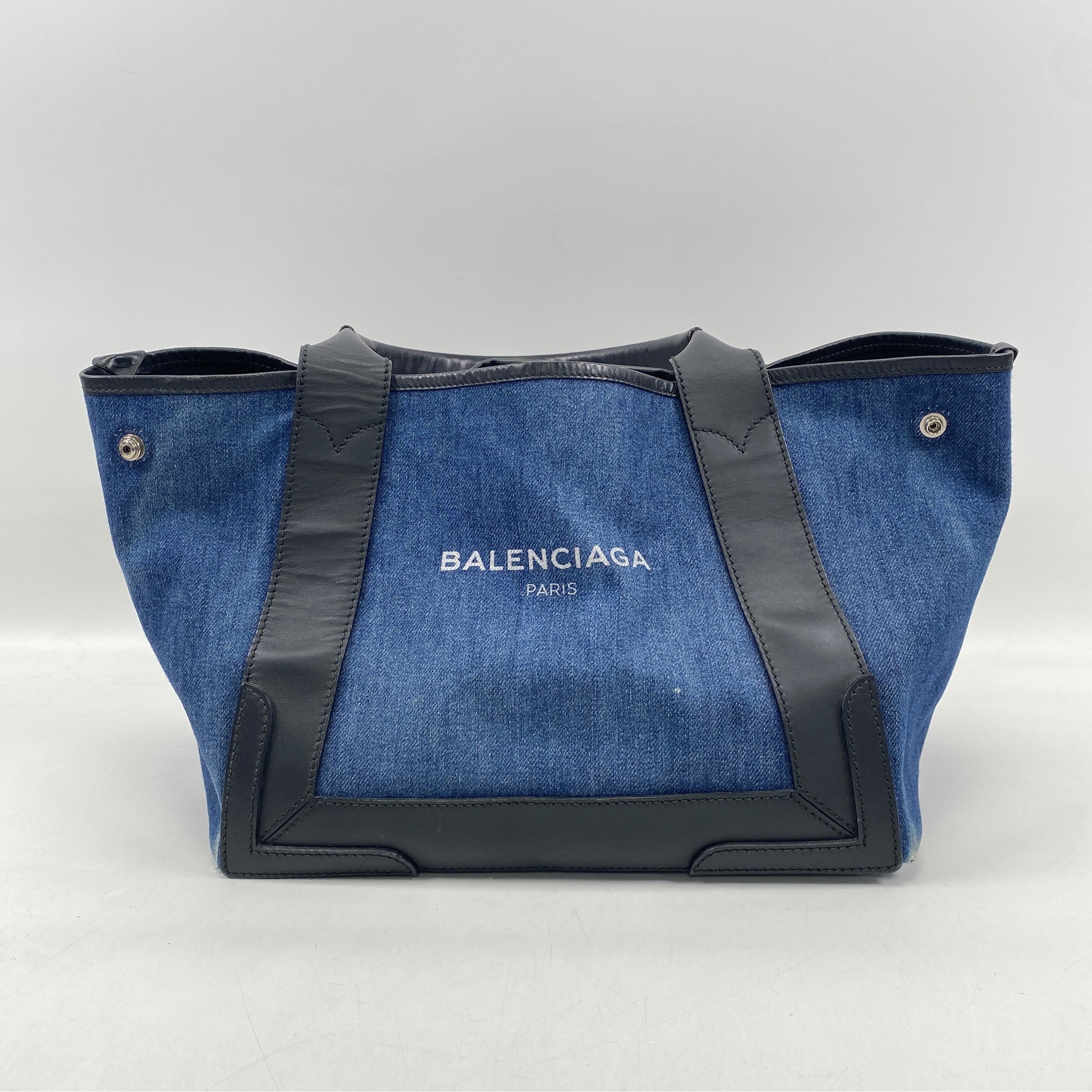 バレンシアガ　ネイビーカバスSデニム バレンシアガネイビーカバスSトートバッグデニム-00964 BALENCIAGA