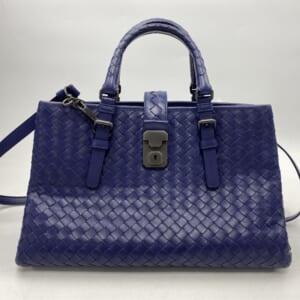 ボッテガヴェネタ イントレチャート ローマ ハンドバッグ 青 レザー 買取実績【買取日：2026年1月8日】