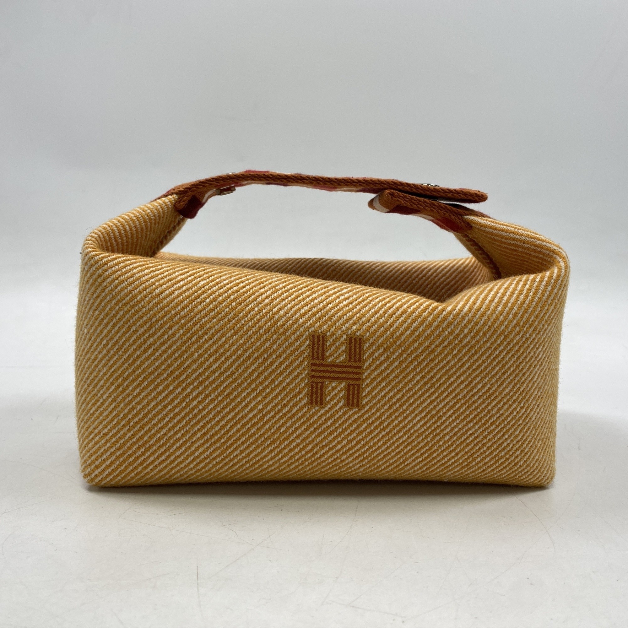 エルメス ブリッドアブラックPM フォーブ×オレンジ コットン ハンドバッグ Aランク