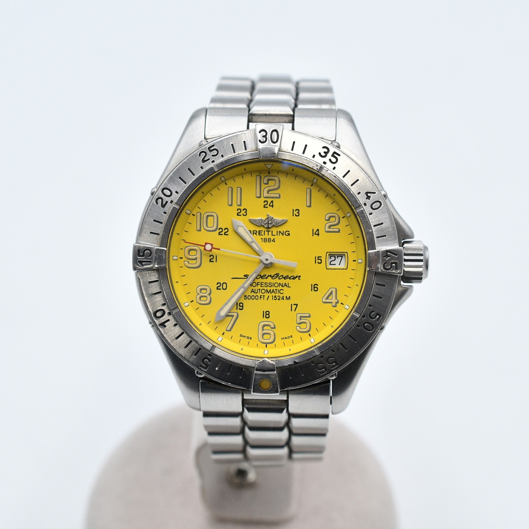 ブライトリング スーパーオーシャン デイト 黄色文字盤 SS/AT Bランク