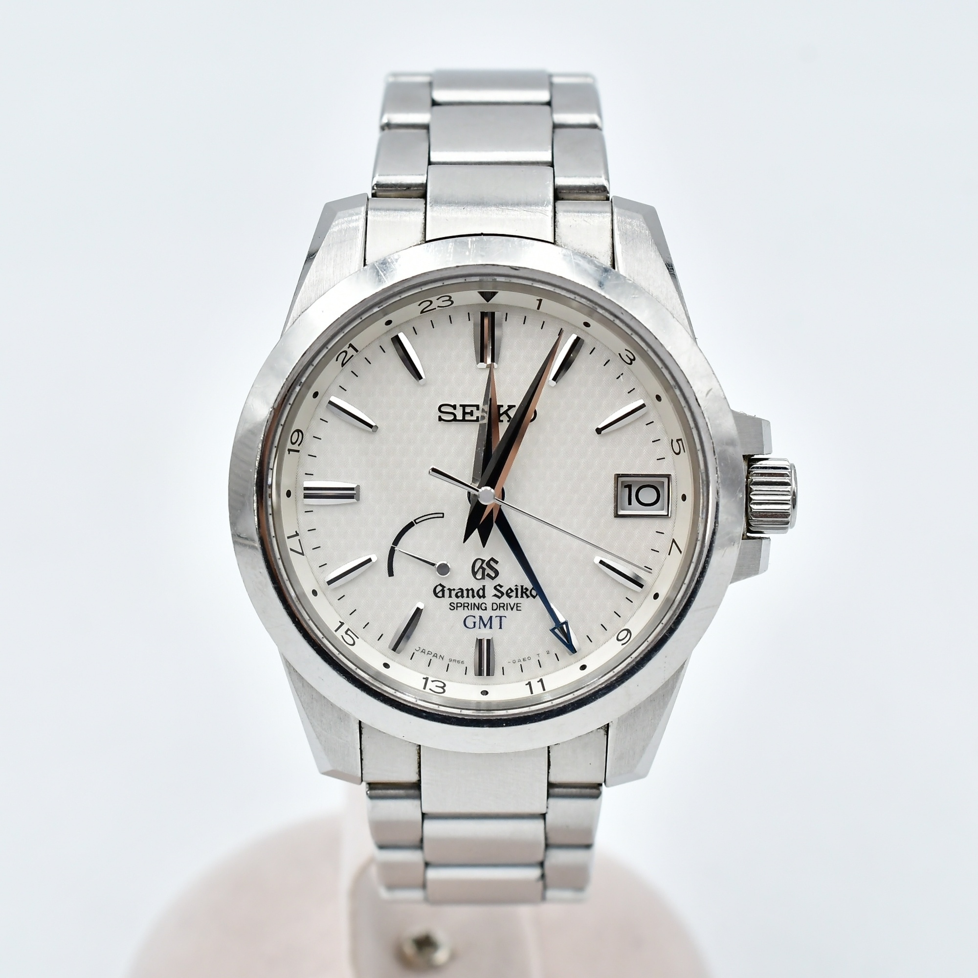 グランドセイコー スプリングドライブ GMT シルバー文字盤 SS/AT Aランク