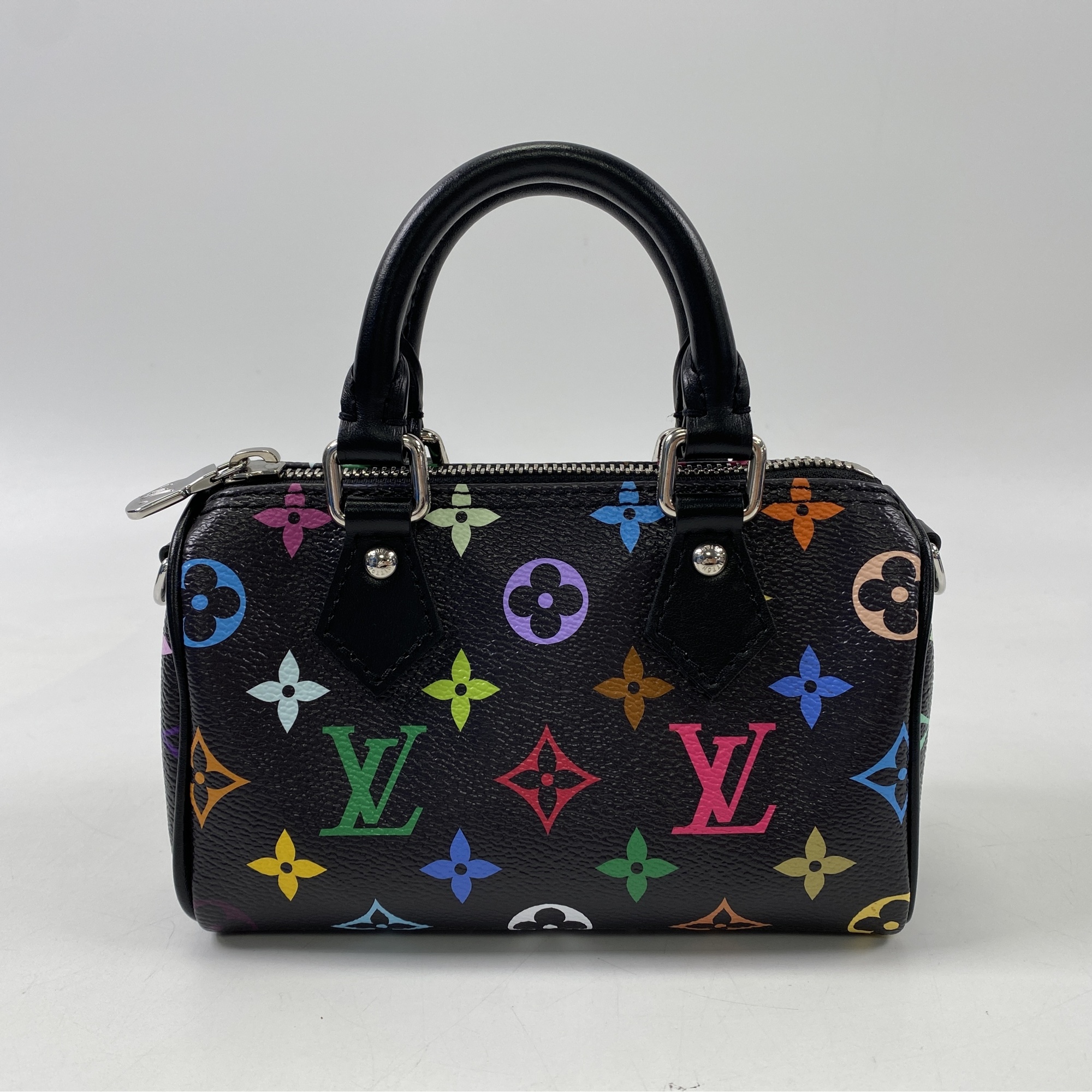 ルイ・ヴィトン モノグラムマルチカラーノワール LV×TM ナノスピーディ Aランク