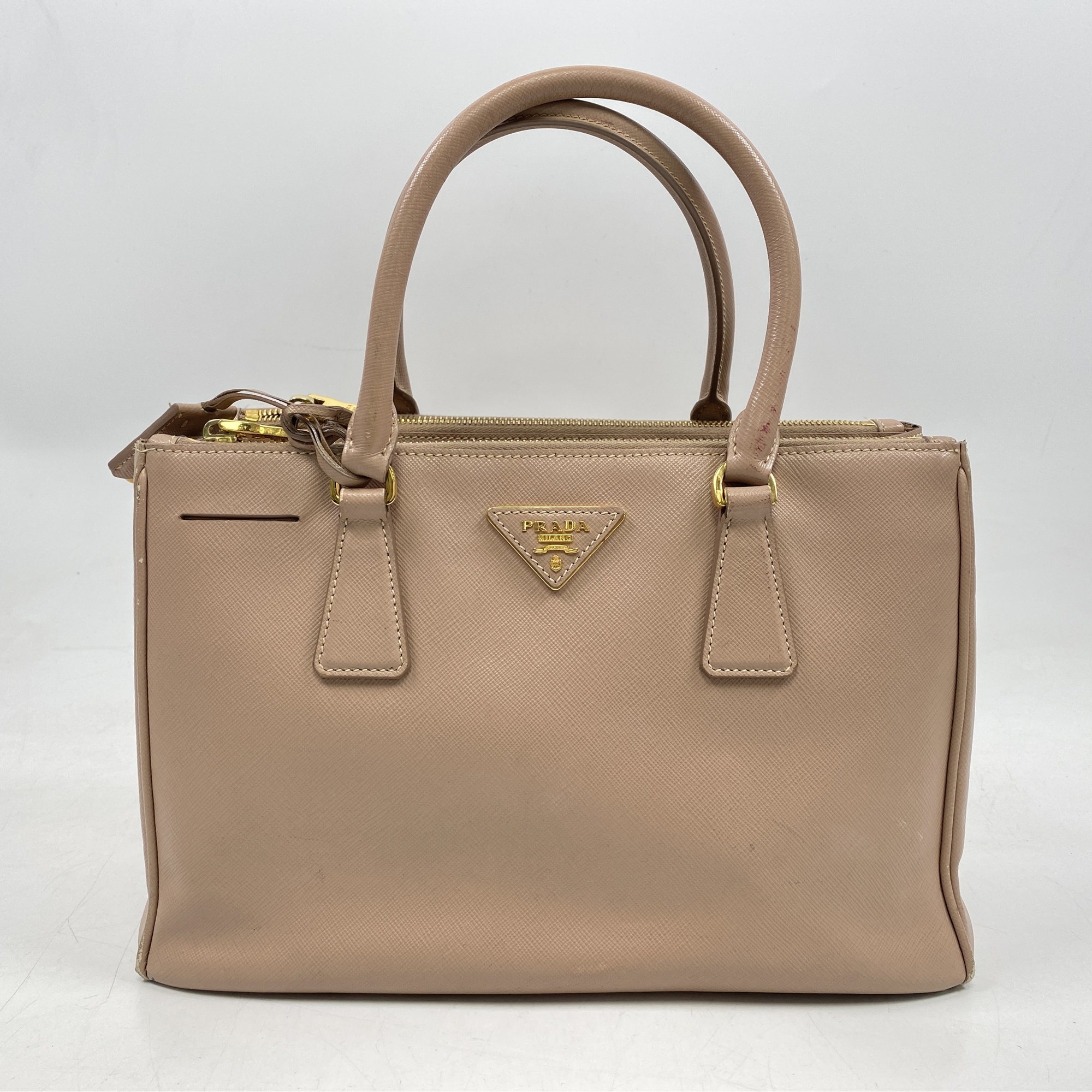 プラダ ガレリア ミディアム 2WAYショルダーバッグ ピンク レザー 買取