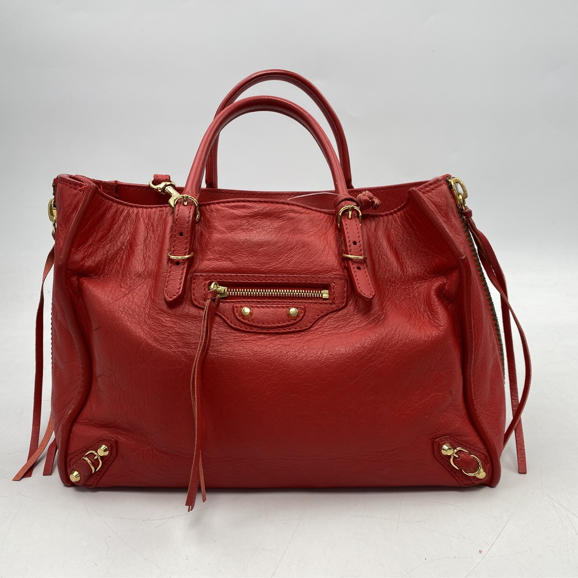 バレンシアガ THE PAPER ペーパー A6 2WAYハンドバッグ レッド 370926 ABランク