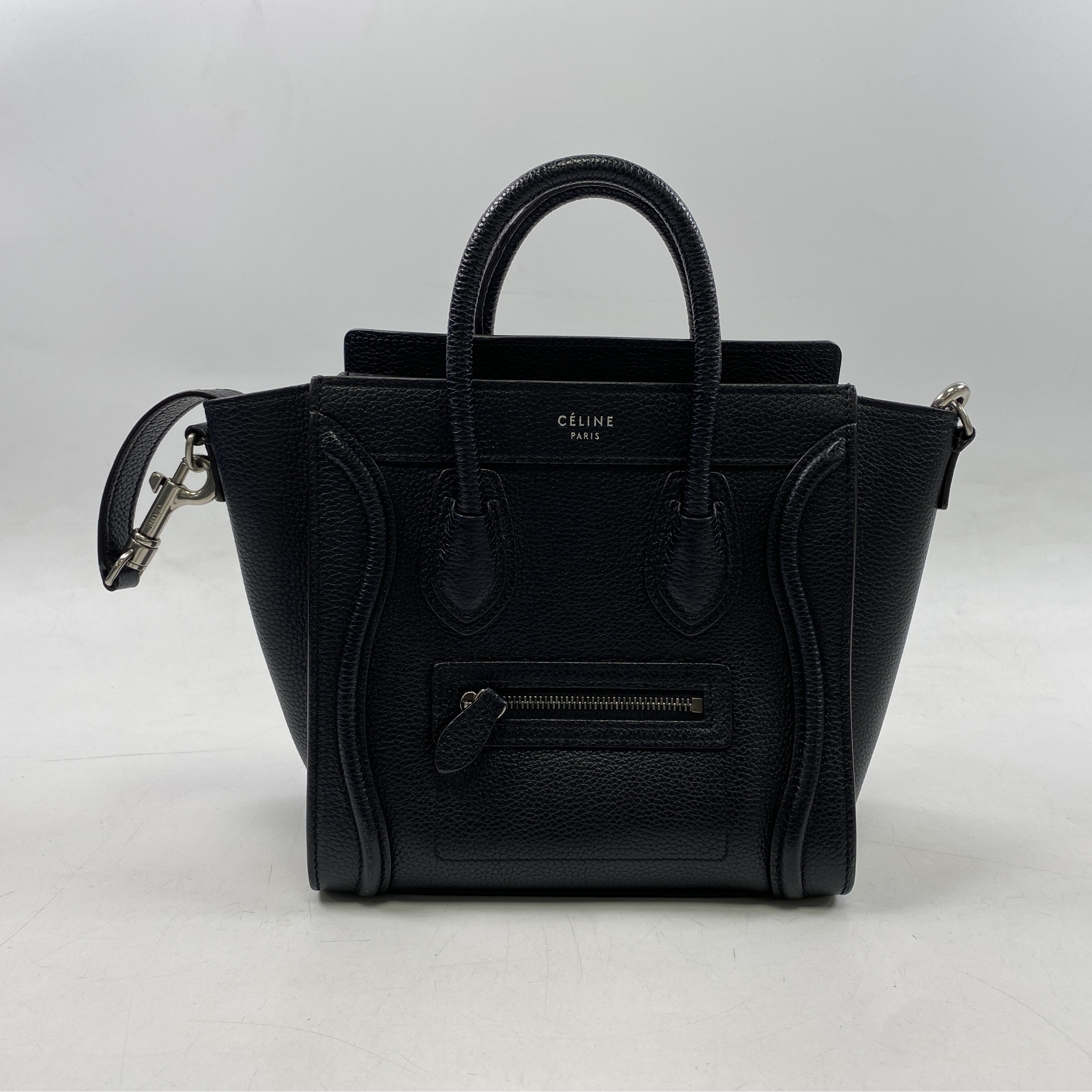 セリーヌ ラゲージナノ 黒 レザー Bランク