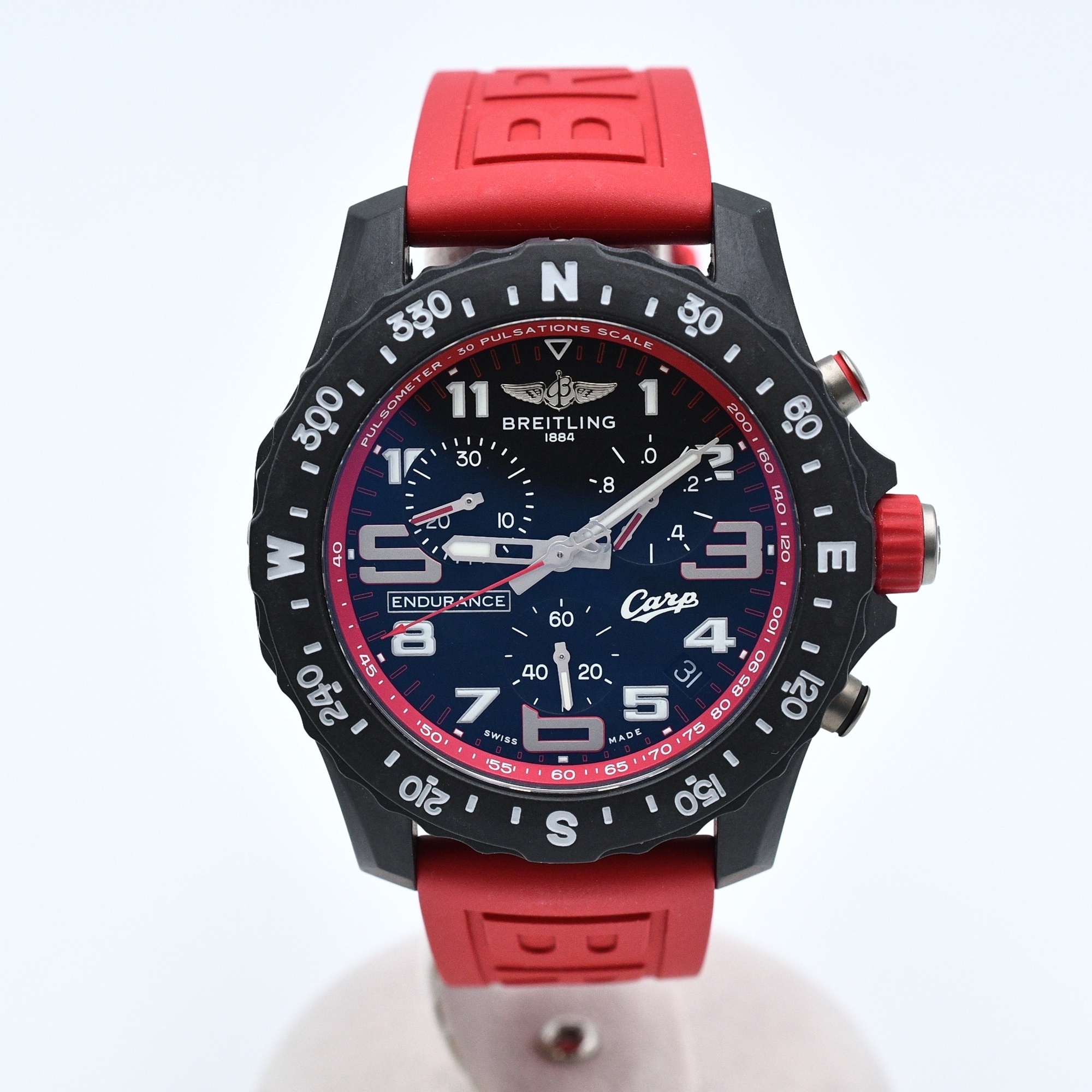 ブライトリング エンデュランス プロ 広島東洋カープ限定 黒文字盤 ラバー/QZ Aランク