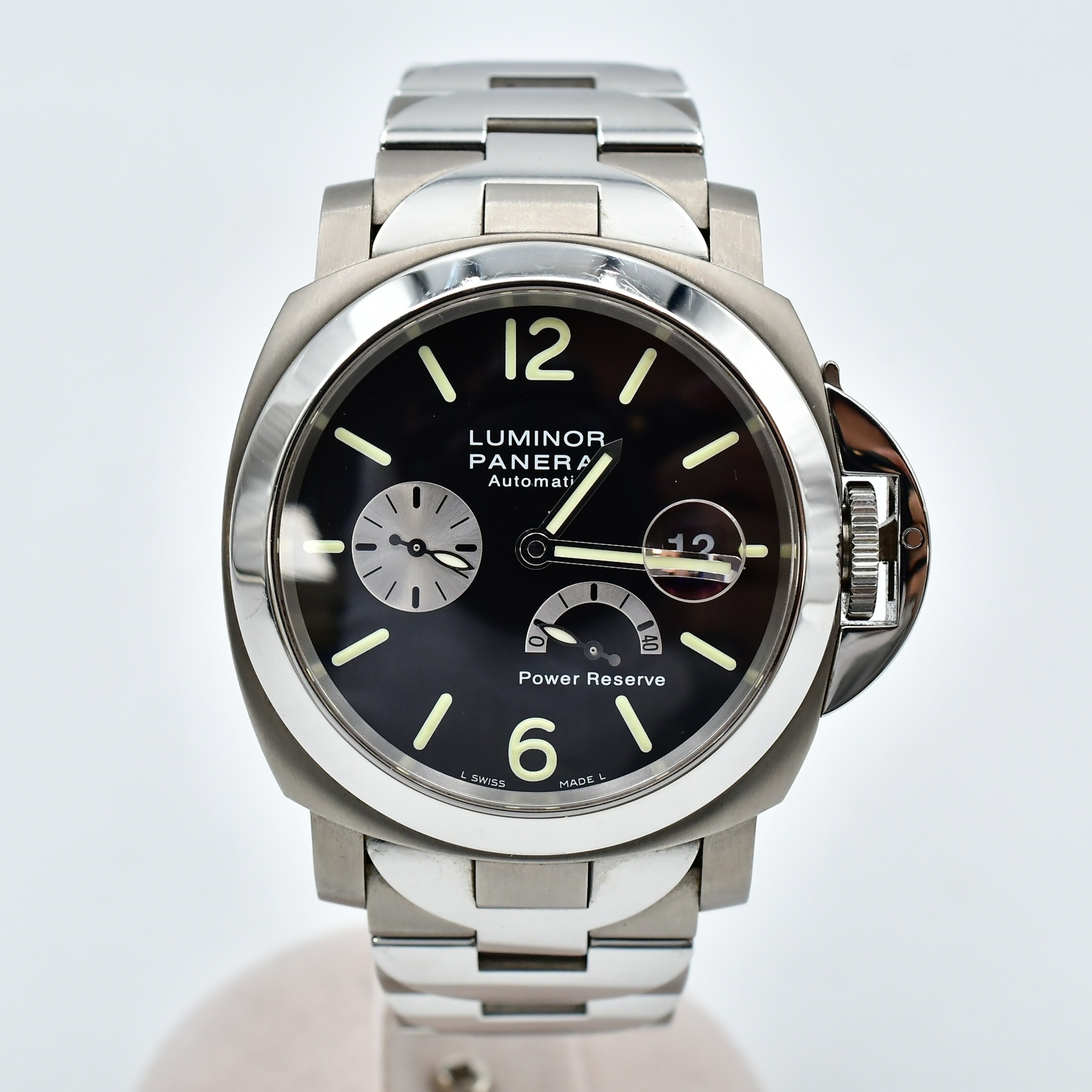 パネライ ルミノール パワーリザーブ 黒文字盤 SS/AT ABランク
