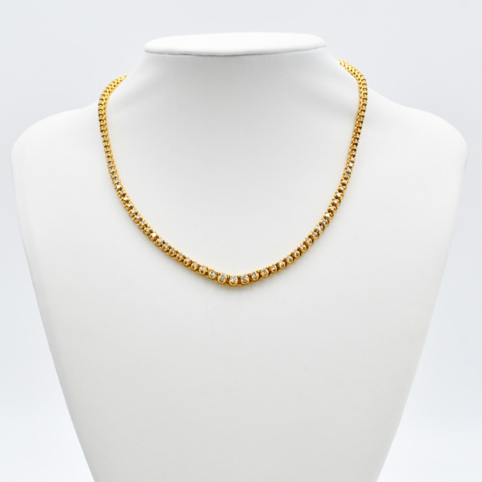テニスネックレス 18K 3Ct Bランク