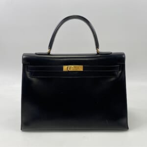 エルメス ケリー35 黒 ボックスカーフ 〇P刻印 GD金具 外縫い 買取実績【買取日：2026年1月26日】