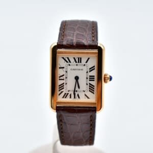 カルティエ ミニベニュワール2368 アイボリー文字盤 ダイヤベゼル 18K