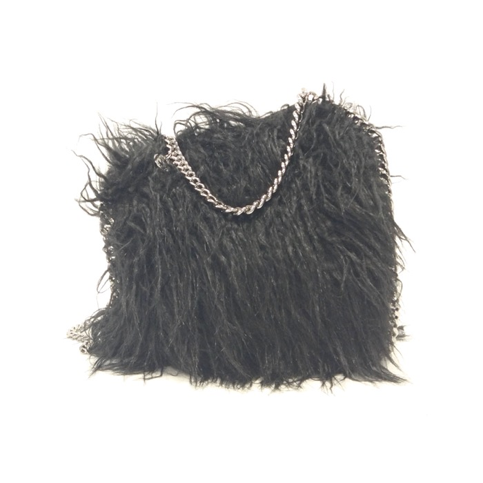 ステラマッカートニー ファラベラ チェーンショルダー 黒 フェイクファー Aランク